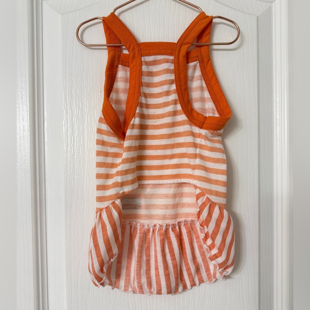 American Kennel Club white and orange sleeveless dog dress size M - Picture 6 of 6